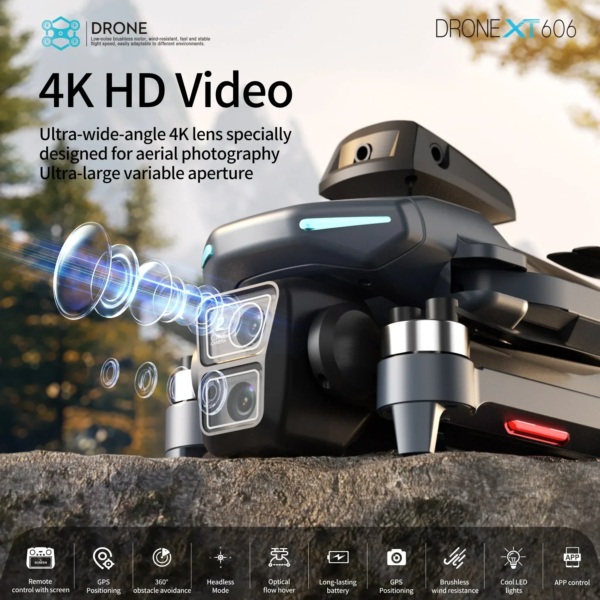 Drone Multispectral - Lenovo XT606 MAX GPS Drone 4k