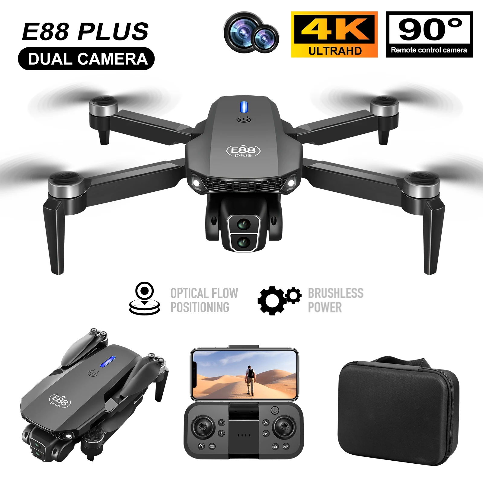 New E88 Plus Quadcopter Drone: - Drone Aerial Photography incelemesi ve fiyatı